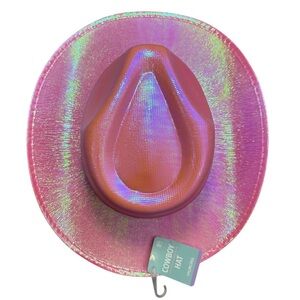 NWT Pink Iridescent Holographic Cowgirl Cowboy Hat